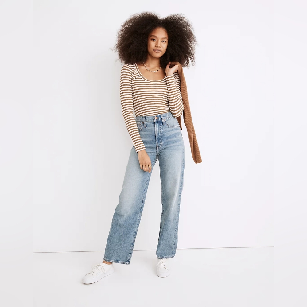 Madwell The Perfect Vintage Wide-Leg Full-Length Jean in Elmont Wash